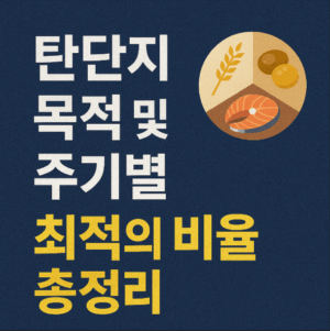 탄단지 목적 및 주기별 최적의 비율 총정리